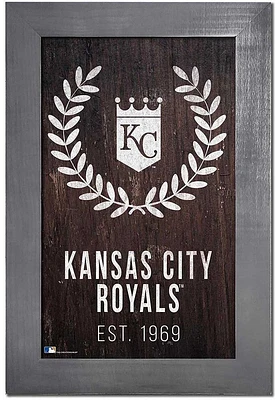 Kansas City Royals Laurel Wreath Frame Sign - Blue