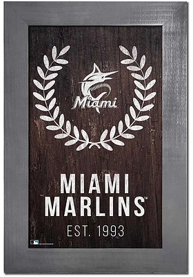 Miami Marlins Laurel Wreath Sign