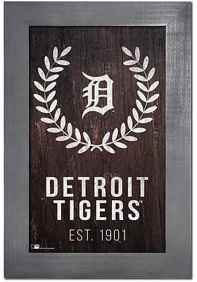 Detroit Tigers Laurel Wreath Sign