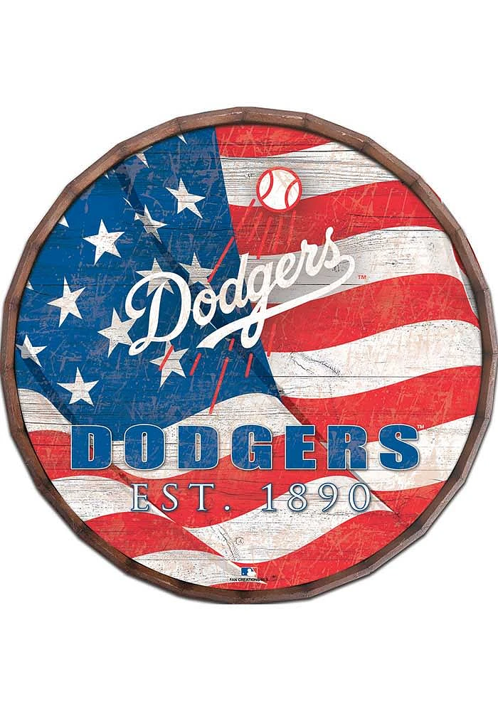 Los Angeles Dodgers Flag 16 Inch Barrel Top Sign