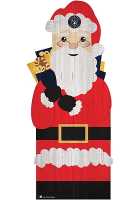 Milwaukee Brewers 31 Inch Santa Leaner Sign