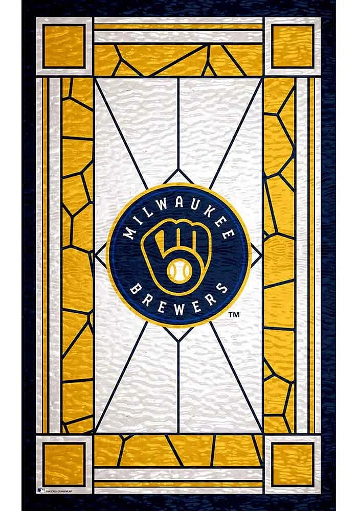 Milwaukee Brewers Stained Glass Sign