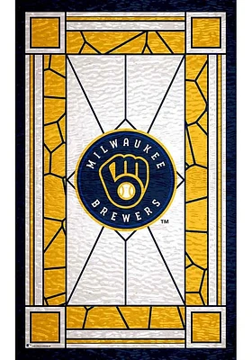 Milwaukee Brewers Stained Glass Sign