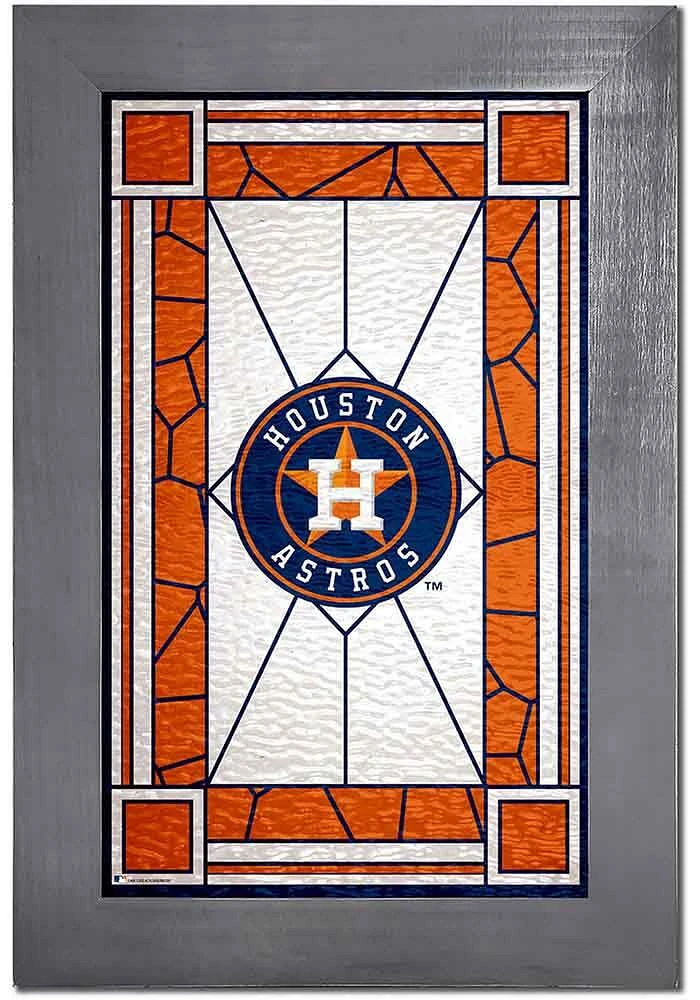 Houston Astros Stained Glass Frame Sign