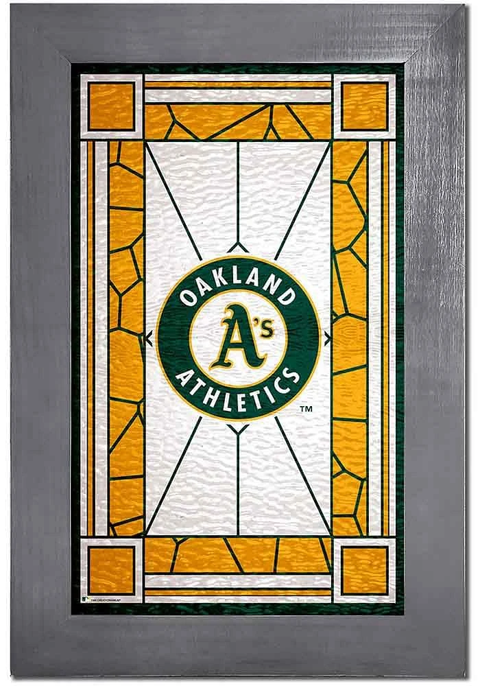 Oakland Athletics Stained Glass Frame Sign