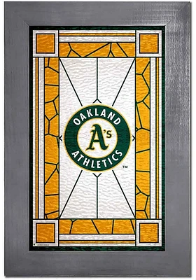 Oakland Athletics Stained Glass Frame Sign