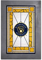 Milwaukee Brewers Stained Glass Frame Sign