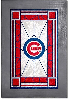 Chicago Cubs Stained Glass Frame Sign