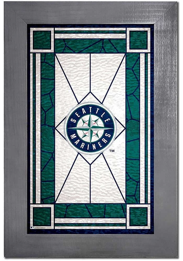 Seattle Mariners Stained Glass Frame Sign