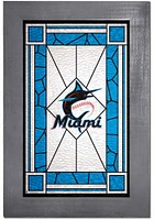 Miami Marlins Stained Glass Frame Sign