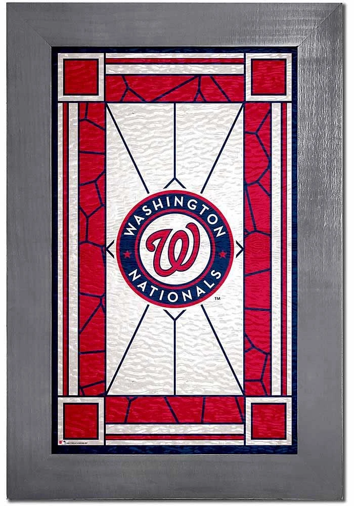 Washington Nationals Stained Glass Frame Sign