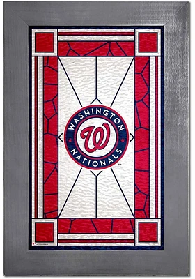 Washington Nationals Stained Glass Frame Sign