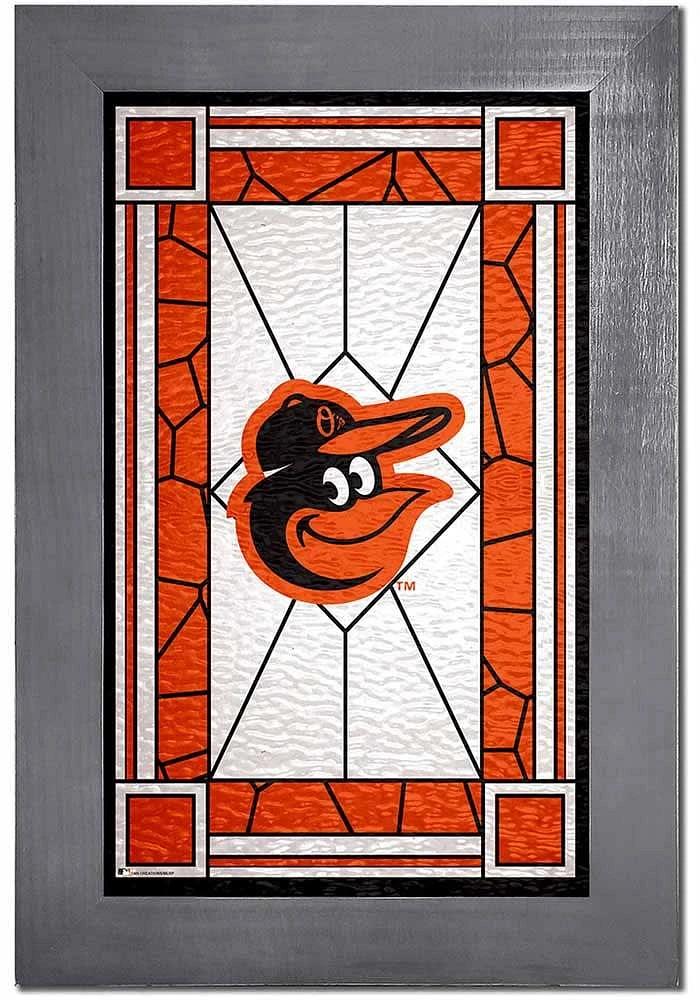 Baltimore Orioles Stained Glass Frame Sign