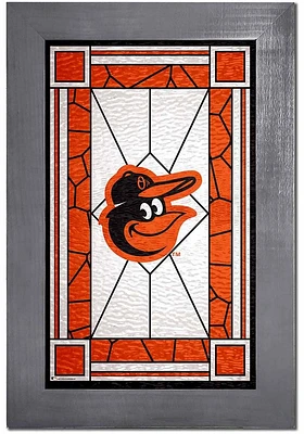 Baltimore Orioles Stained Glass Frame Sign