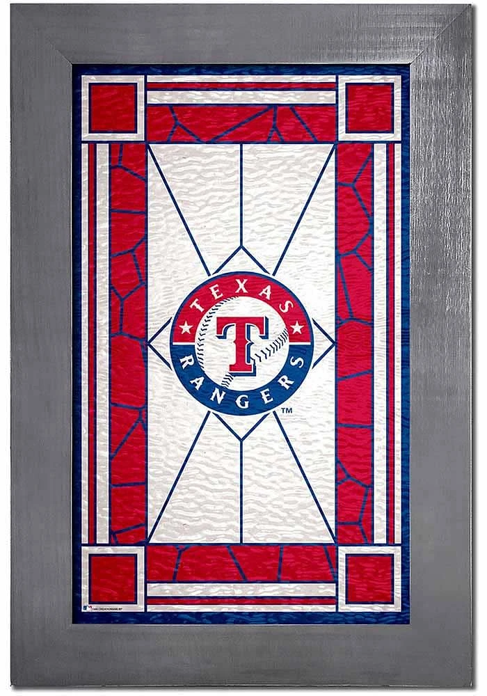 Texas Rangers Stained Glass Frame Sign