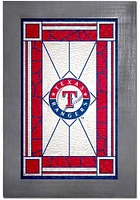 Texas Rangers Stained Glass Frame Sign