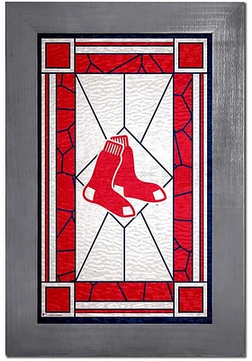 Boston Red Sox Stained Glass Frame Sign