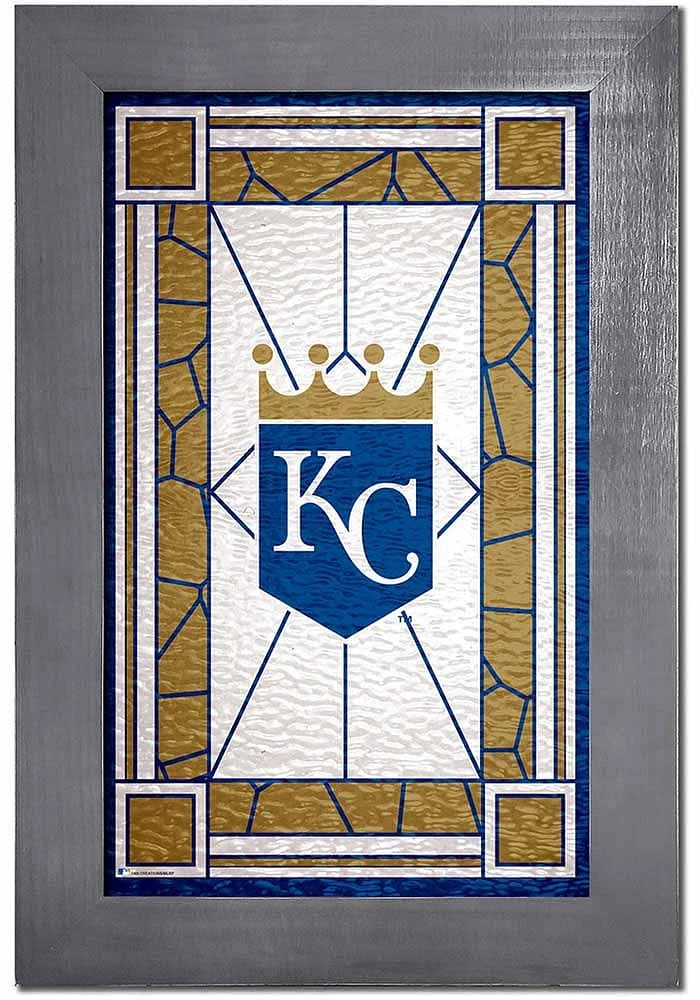 Kansas City Royals Stained Glass Frame Sign - Blue
