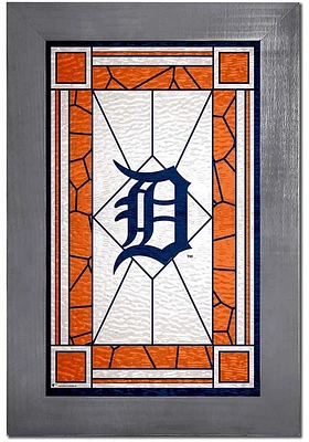 Detroit Tigers Stained Glass Frame Sign