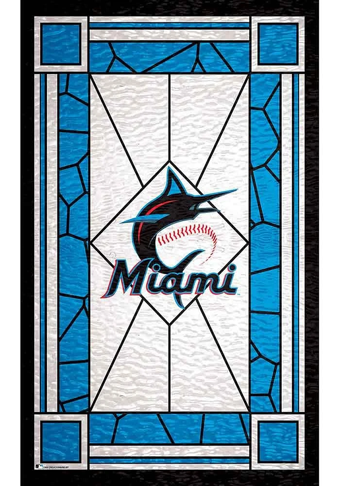 Miami Marlins Stained Glass Sign