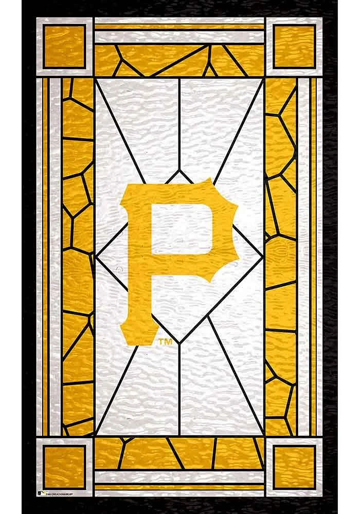 Pittsburgh Pirates Stained Glass Sign - Black
