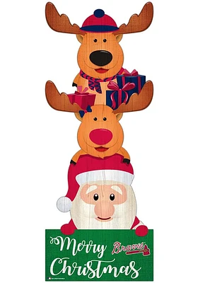 Atlanta Braves 31 Inch Santa Stack Leaner Sign