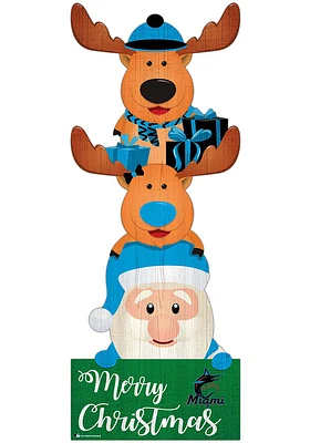 Miami Marlins 31 Inch Santa Stack Leaner Sign