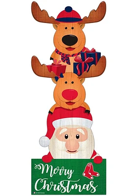 Boston Red Sox 31 Inch Santa Stack Leaner Sign