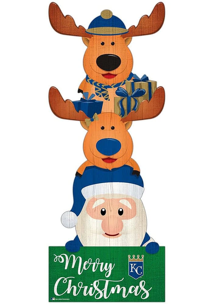 Kansas City Royals 31 Inch Santa Stack Leaner Sign - Blue