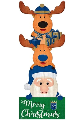 Kansas City Royals 31 Inch Santa Stack Leaner Sign - Blue