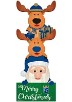 Kansas City Royals 31 Inch Santa Stack Leaner Sign - Blue