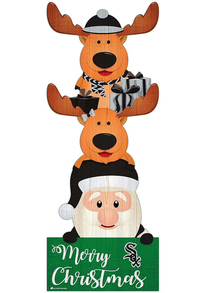 Chicago White Sox 31 Inch Santa Stack Leaner Sign
