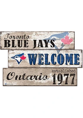 Toronto Blue Jays Welcome 3 Plank Sign