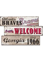 Atlanta Braves Welcome 3 Plank Sign