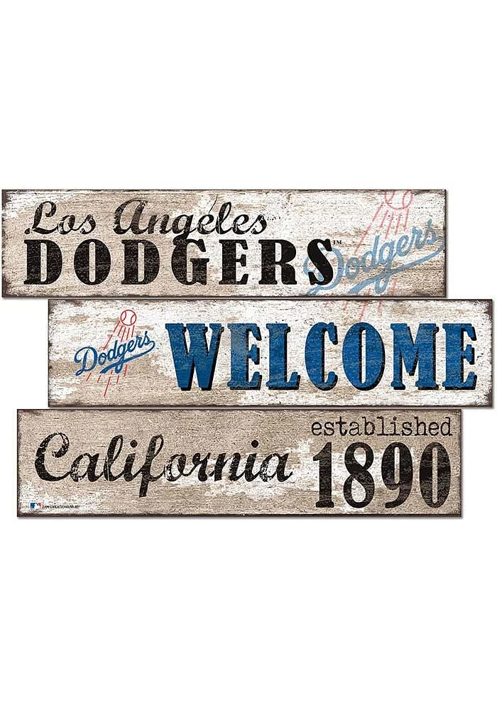 Los Angeles Dodgers Welcome 3 Plank Sign