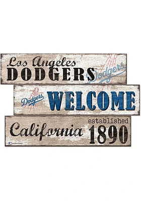 Los Angeles Dodgers Welcome 3 Plank Sign