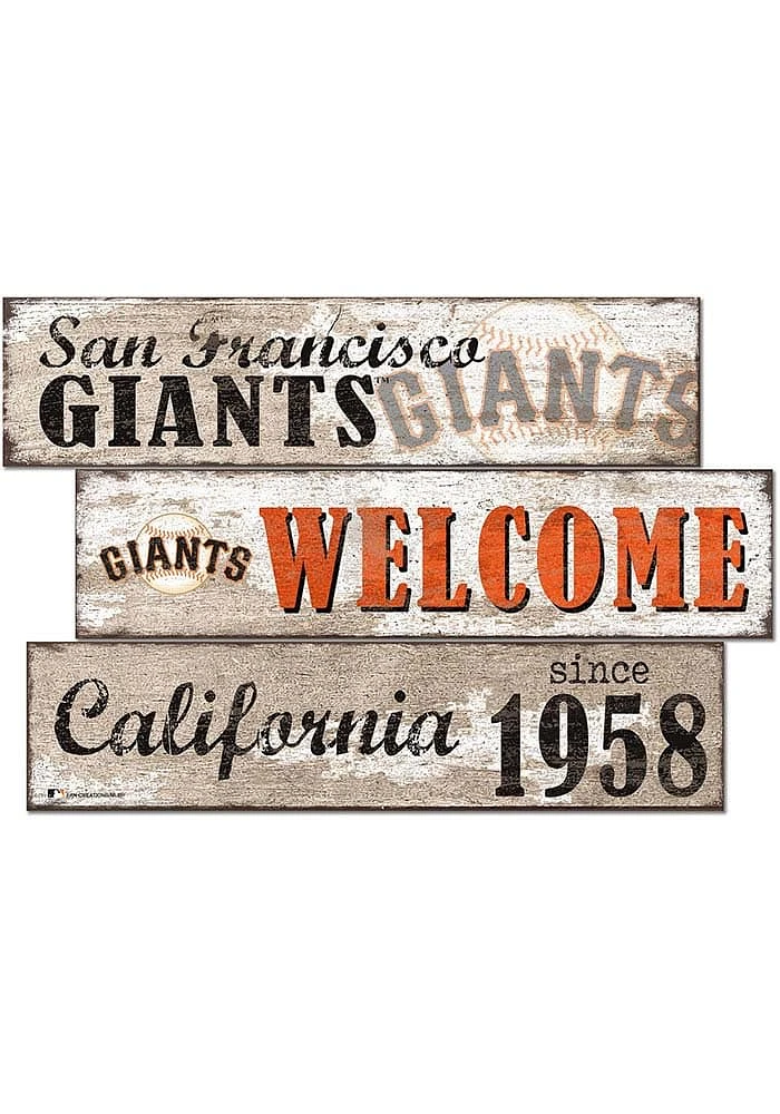 San Francisco Giants Welcome 3 Plank Sign