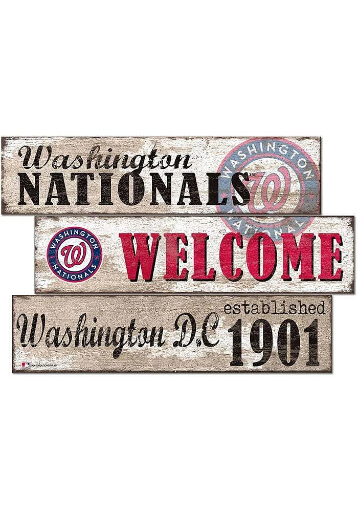 Washington Nationals Welcome 3 Plank Sign