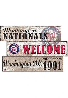 Washington Nationals Welcome 3 Plank Sign