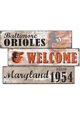 Baltimore Orioles Welcome 3 Plank Sign