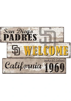 San Diego Padres Welcome 3 Plank Sign
