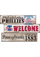 Philadelphia Phillies Welcome 3 Plank Sign