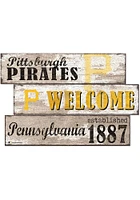 Pittsburgh Pirates Welcome 3 Plank Sign