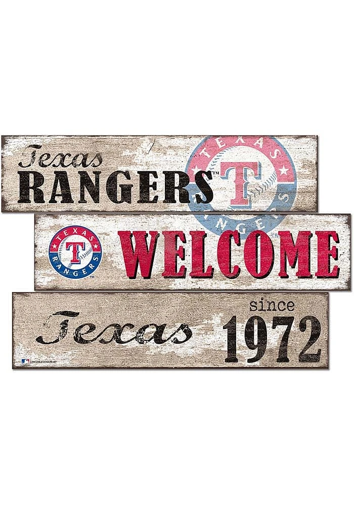 Texas Rangers Welcome 3 Plank Sign