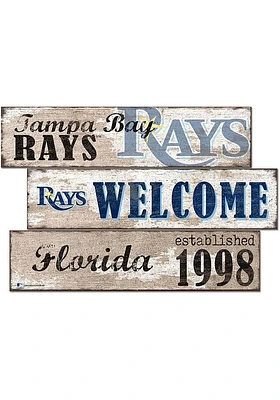 Tampa Bay Rays Welcome 3 Plank Sign