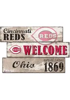 Cincinnati Reds Welcome 3 Plank Sign