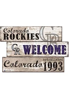 Colorado Rockies Welcome 3 Plank Sign