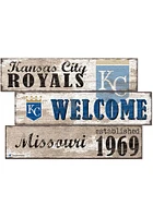 Kansas City Royals Welcome 3 Plank Sign - Blue