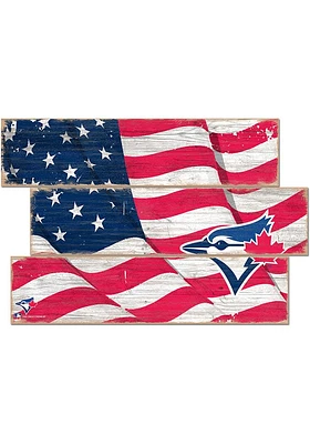 Toronto Blue Jays Flag 3 Plank Sign