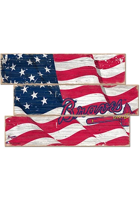 Atlanta Braves Flag 3 Plank Sign